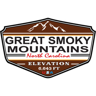 OK4 Great Smoky Mountains Brown Sign North Carolina Sticker