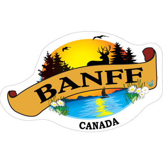 Banff  Canada   Deer Trees Banner Sticker