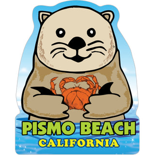 Pismo Beach  California   Cartoon Sea Otter Sticker