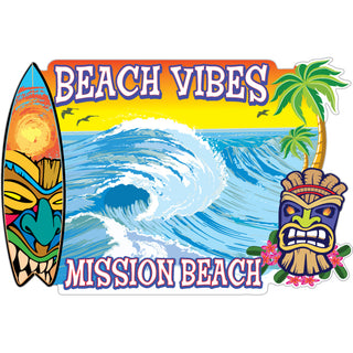 OK4 Mission Beach CA Tiki Beach Vibes Sticker