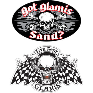 Glamis   Got Sand and Live Fast Skull Sticker