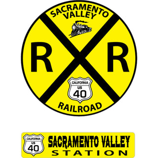 Sacramento Valley Railroad Crossing Sticker