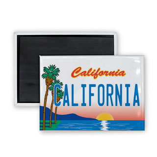 California Beach License Plate Rectangle Badge Magnet