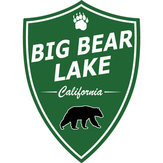 Big Bear Lake  California   Green Bear Shield Sticker