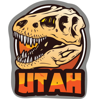 Utah   T Rex Skull Sticker