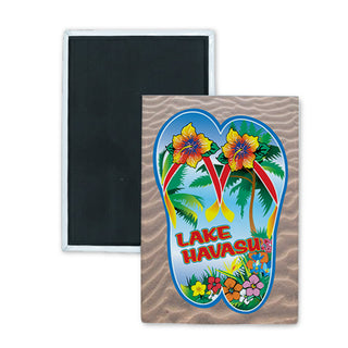 Lake Havasu Tropical Flip Flops Rectangle Badge Magnet