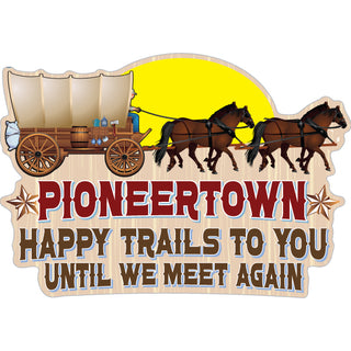 Pioneertown   Happy Trails Wagon Sticker