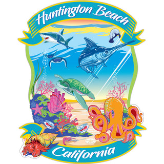Huntington Beach  CA   Underwater Sea Life Sticker