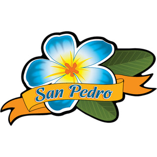 OK4 San Pedro Blue Plumeria with Banner Sticker