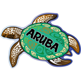 Aruba   Green Turtle Cutout Sticker