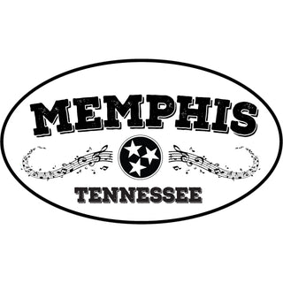 Memphis Musical Notes Oval Sticker