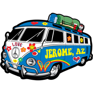 Jerome  AZ Hippie Bus w Camping Gear Sticker