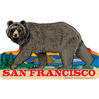 OK4 San Francisco Walking Grizzly Bear Sticker