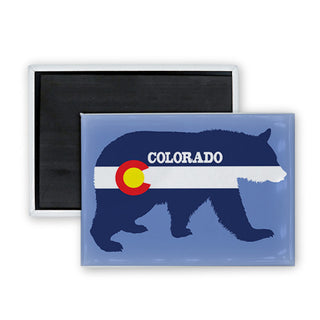 Colorado   State Flag Bear Rectangle Badge Magnet