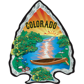 OK4 Colorado Arrowhead Canoe Sunset Sticker