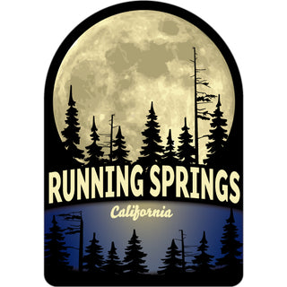 Running Springs  California   Full Moon Behind Trees Sticker