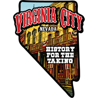 Virginia City  Nevada   History For The Taking Nevada Shape Sticker