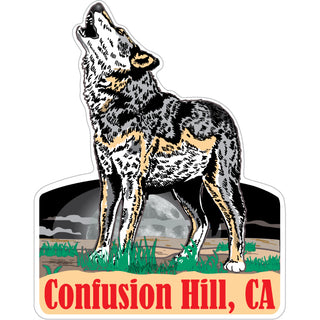 Wolf Howling At The Moon   Confusion Hill  CA Wolf Howling At The Moon Sticker