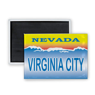 Virginia City   Nevada License Plate Rectangle Badge Magnet