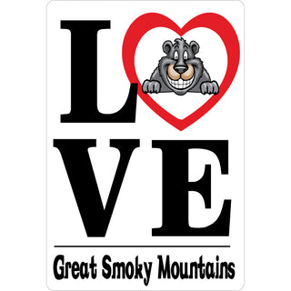 Love Great Smoky Mountains Bear in heart Sticker