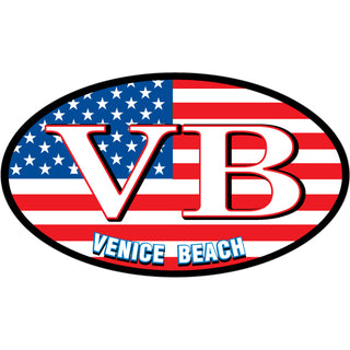 Venice Beach  California Euro Oval Flag Sticker