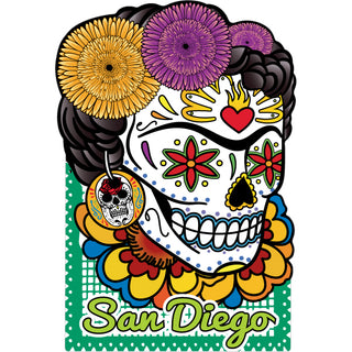 San Diego    Frida Sugar Skull Sticker