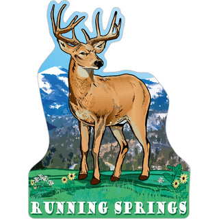 Running Springs CA Standing Buck Vertical Sticker