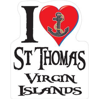 St Thomas I Heart with Anchor Sticker