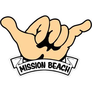 Mission Beach   Hang Loose Hand Sticker