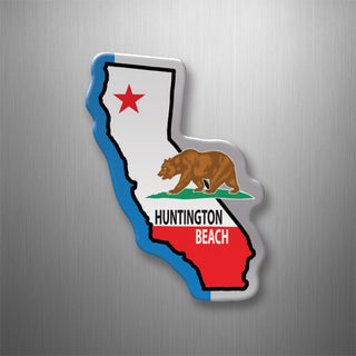 Huntington Beach  CA   California State Flag Map 3D Magnet