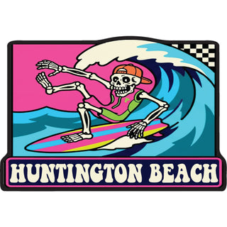 HUNTINGTON BEACH SKELETON SURFER Sticker