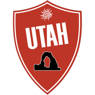 OK4 Utah Vertical Shield with Arch Red Brick mini Sticker