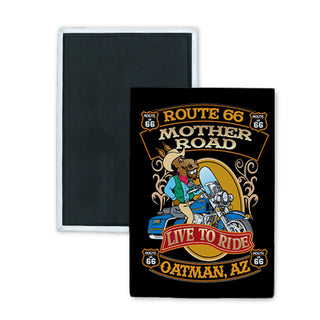 Oatman Route 66 DONKEY Motorcycle Live to Ride Rectangle Badge Magnet