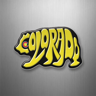 Colorado   Yellow Letter Bear 3D Magnet