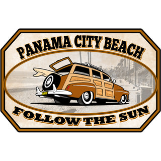 OK3 Panama City Beach Florida Woody Follow the Sun Sticker
