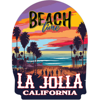 La Jolla  California   Beach Time Sunset Sticker