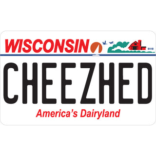 GP SB48590 Wisconsin License Plate CheezHed Sticker