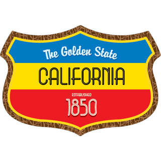 California Wide Shield Blue  Red  Yellow Sticker