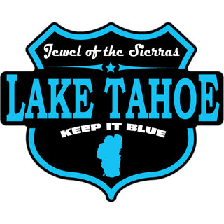 Lake Tahoe   Black and Blue Shield Sticker