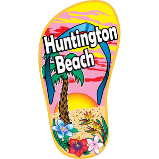 Huntington Beach  CA Single Palm Beach Flip Flop Sticker