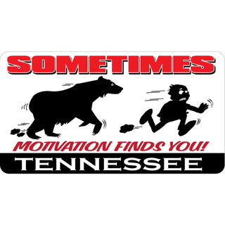 Tennessee   SOMETIMES MOTIVATION FINDS YOU BEAR Sticker