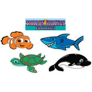 TARPON SPRINGS 4UP KIDS FISH ANIMALS (49040) Sticker