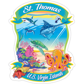 ST THOMAS Underwater Sea Life Sticker