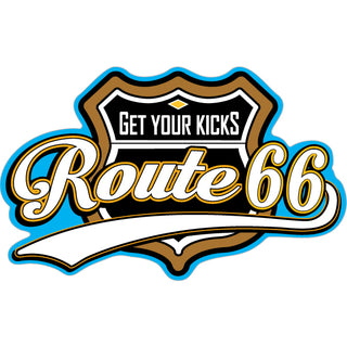 OK4 Route 66 Get Your Kicks Brown Shield (00555) Sticker
