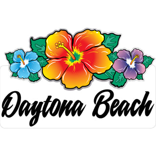 OK4 Daytona Beach Triple Hibiscus Sticker