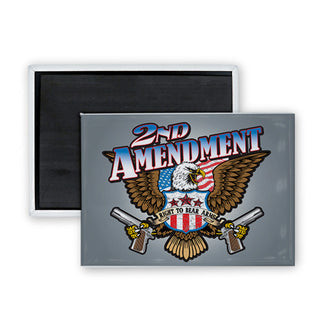 Novelty   2nd Amendment Rectangle Badge Magnet