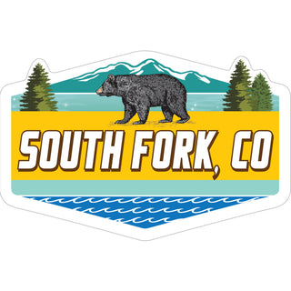 OK4 South Fork Colorado Teal and Yellow Bear Shield Sticker