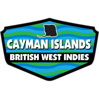 Blue & Green Wavy Shield Sticker