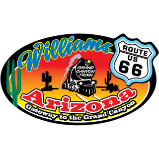 Route 66 Williams Arizona Train Oval Sticker
