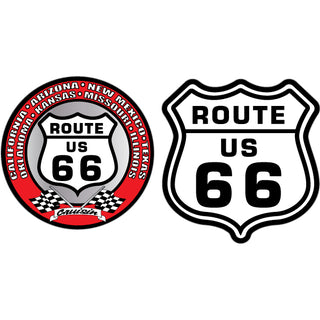 Route 66   Red Circle and Shield   Sticker